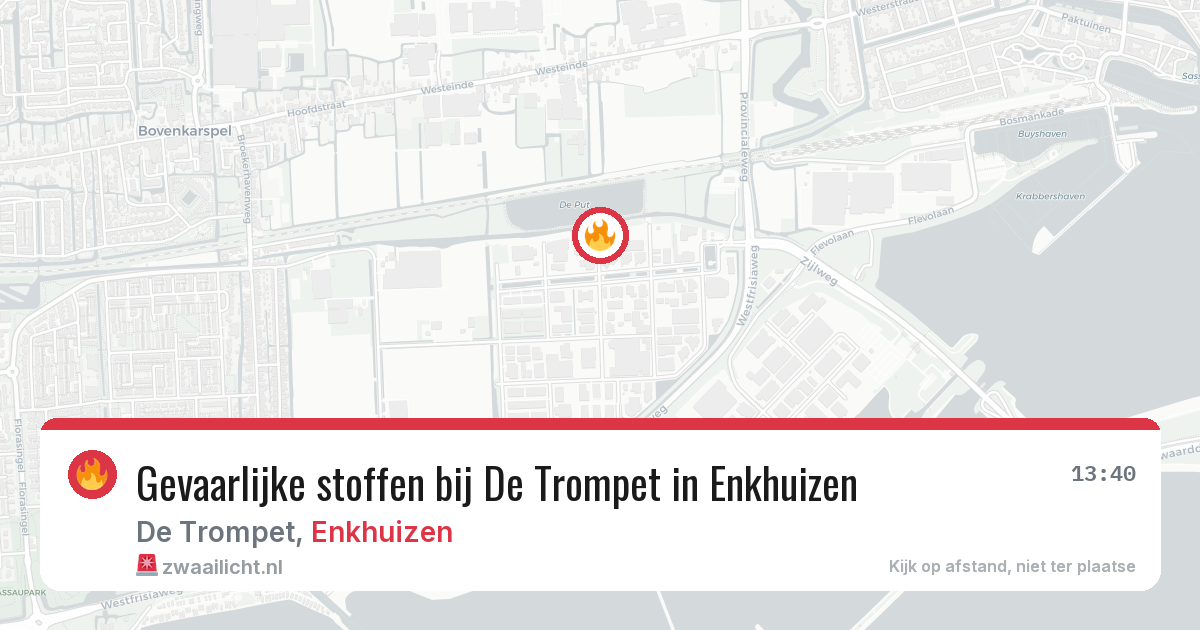 Gevaarlijke stoffen bij De Trompet in Enkhuizen — 28 jan 2026