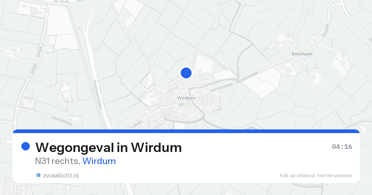 Wegongeval in Wirdum — 5 aug 2026