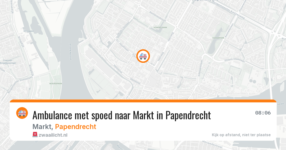 Ambulance met spoed naar Markt in Papendrecht — 9 jun 2026