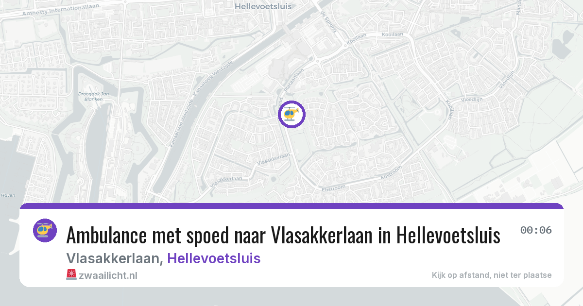 Ambulance met spoed naar Vlasakkerlaan in Hellevoetsluis — 30 jul 2026