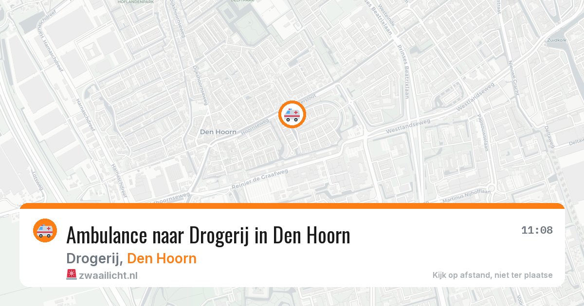 Ambulance naar Drogerij in Den Hoorn — 7 aug 2026