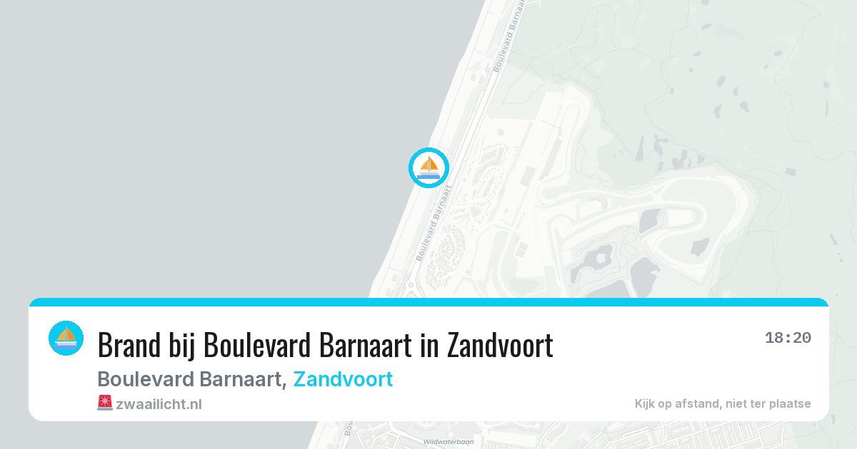 Brand bij Boulevard Barnaart in Zandvoort — 6 aug 2026