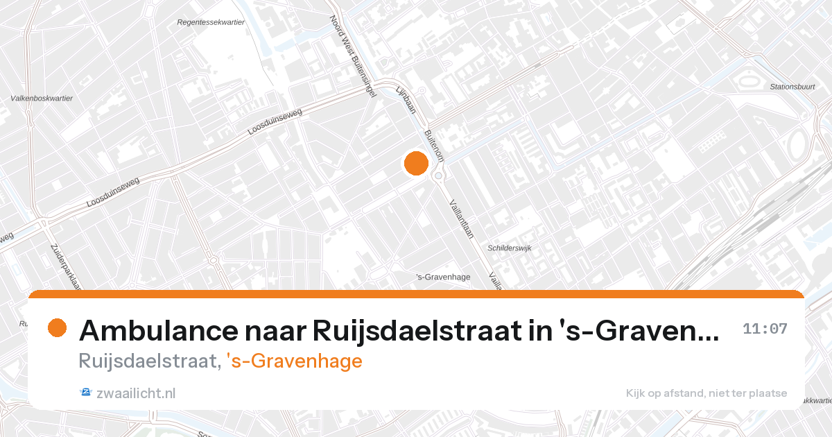 Ambulance naar Ruijsdaelstraat in 's-Gravenhage — 27 aug 2026