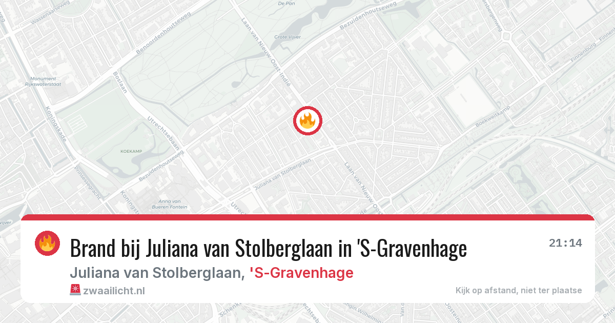 Brand bij Juliana van Stolberglaan in 'S-Gravenhage — 14 aug 2026