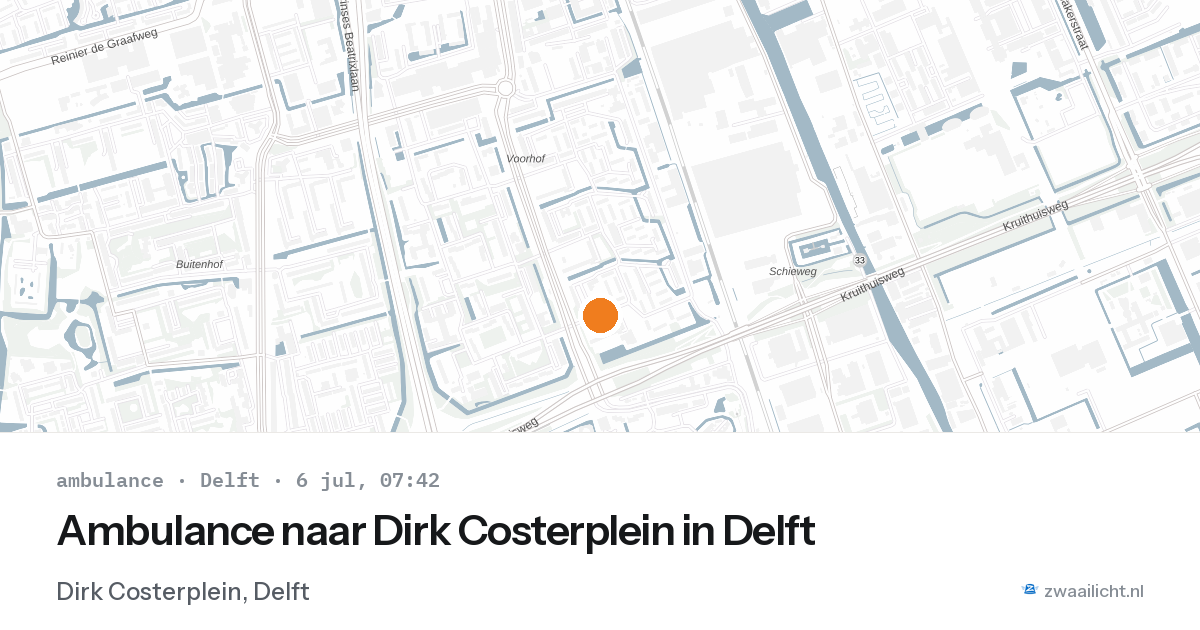 Ambulance naar Dirk Costerplein in Delft — 6 jul 2026