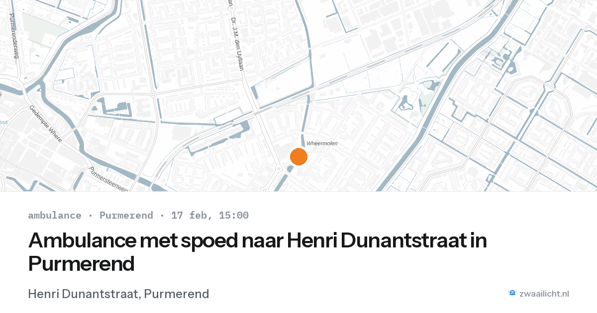 Ambulance met spoed naar Henri Dunantstraat in Purmerend — 17 feb 2026