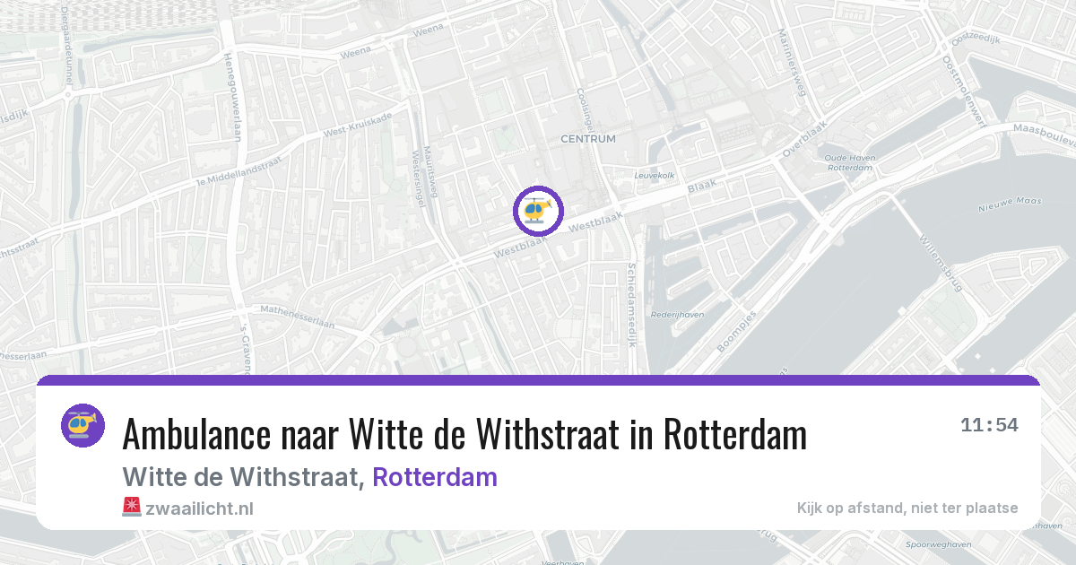 Ambulance naar Witte de Withstraat in Rotterdam — 14 aug 2026