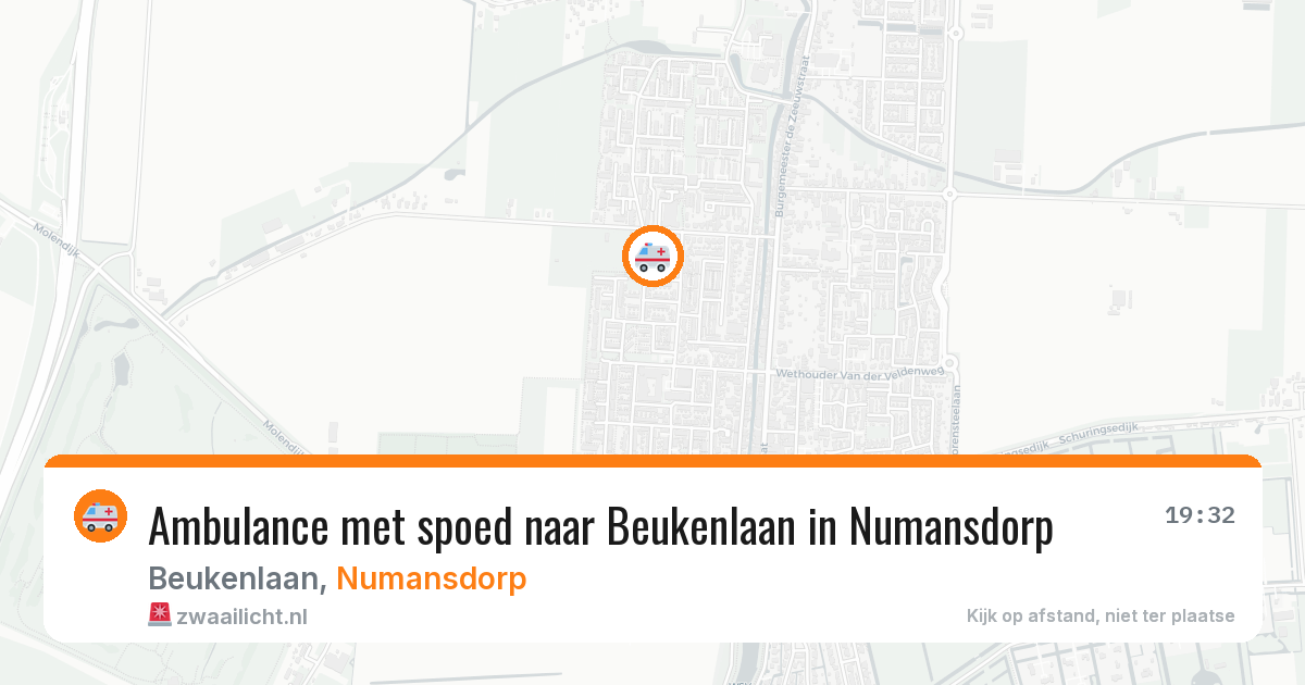 Ambulance met spoed naar Beukenlaan in Numansdorp — 14 aug 2026