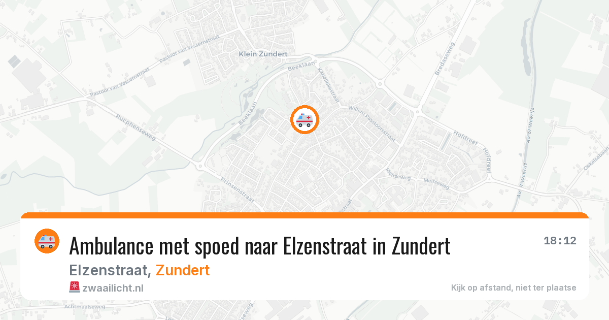 Ambulance met spoed naar Elzenstraat in Zundert — 21 jun 2026