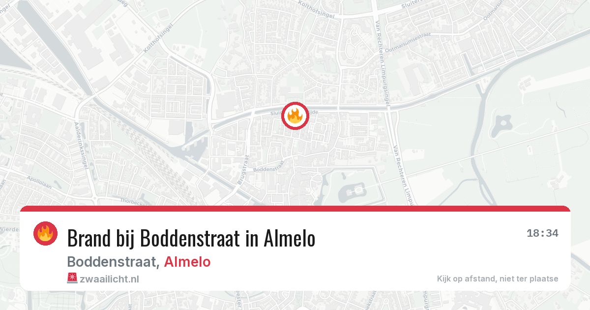 Brand bij Boddenstraat in Almelo — 31 jul 2026