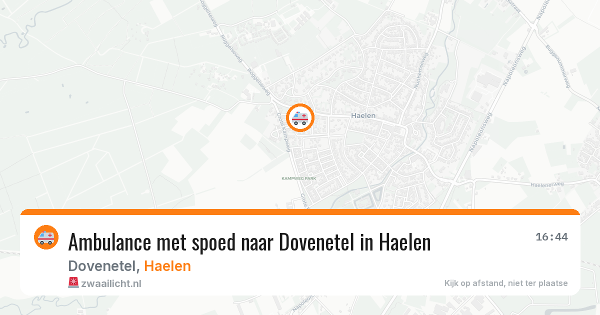 Ambulance met spoed naar Dovenetel in Haelen — 1 aug 2026
