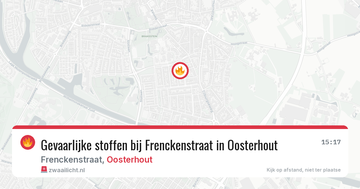 Gevaarlijke stoffen bij Frenckenstraat in Oosterhout — 2 jul 2026