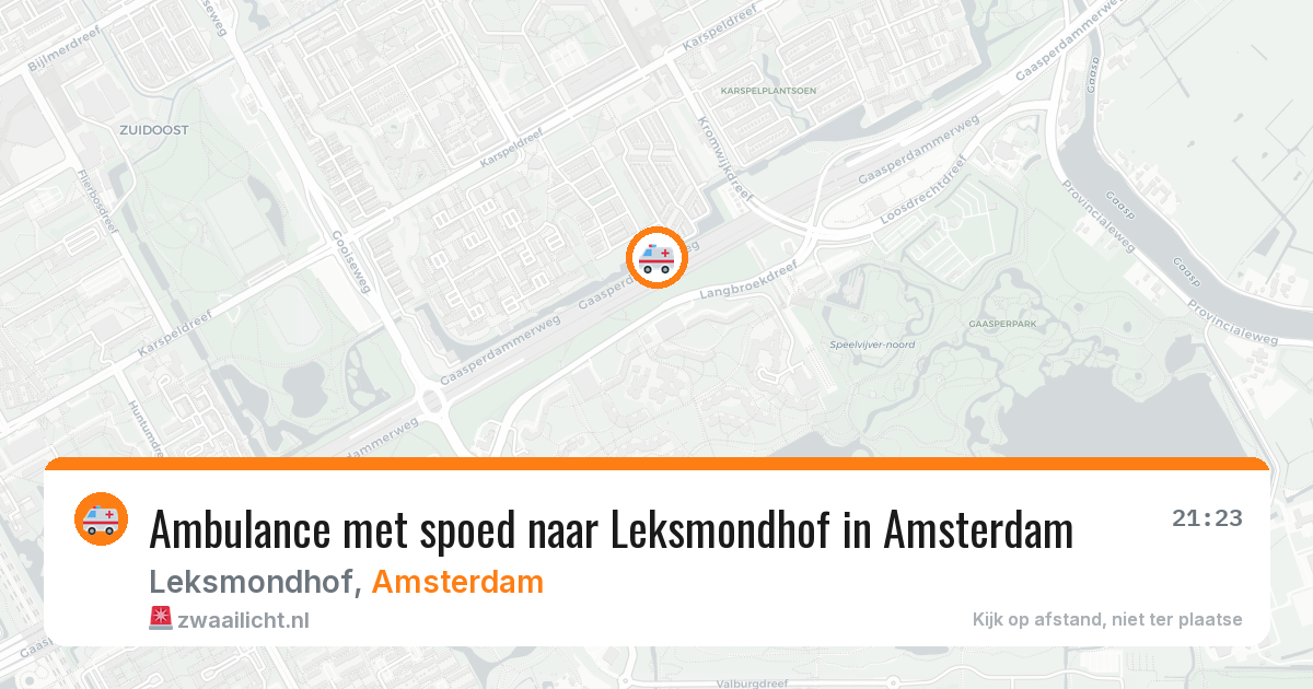 Ambulance met spoed naar Leksmondhof in Amsterdam — 8 aug 2026
