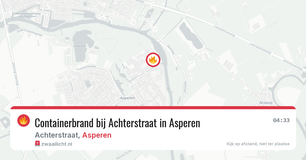 Containerbrand bij Achterstraat in Asperen — 26 mei 2026