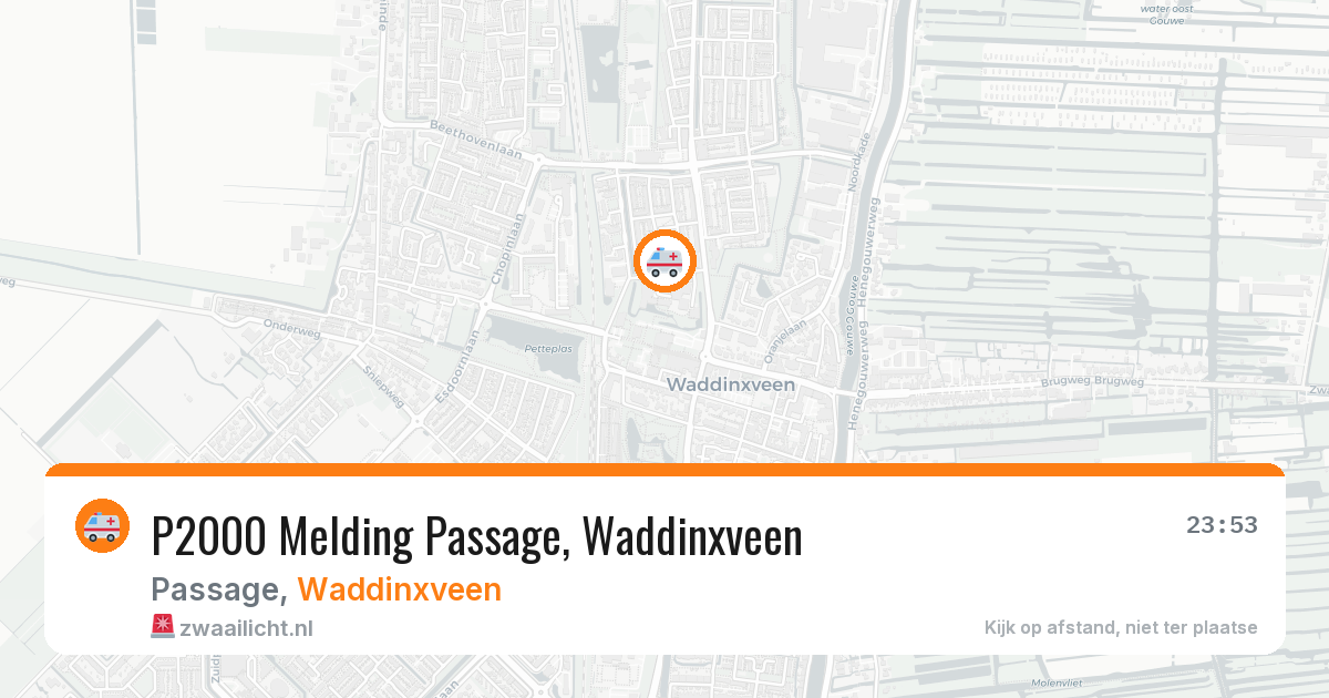 P2000 Melding Passage, Waddinxveen — 13 aug 2026