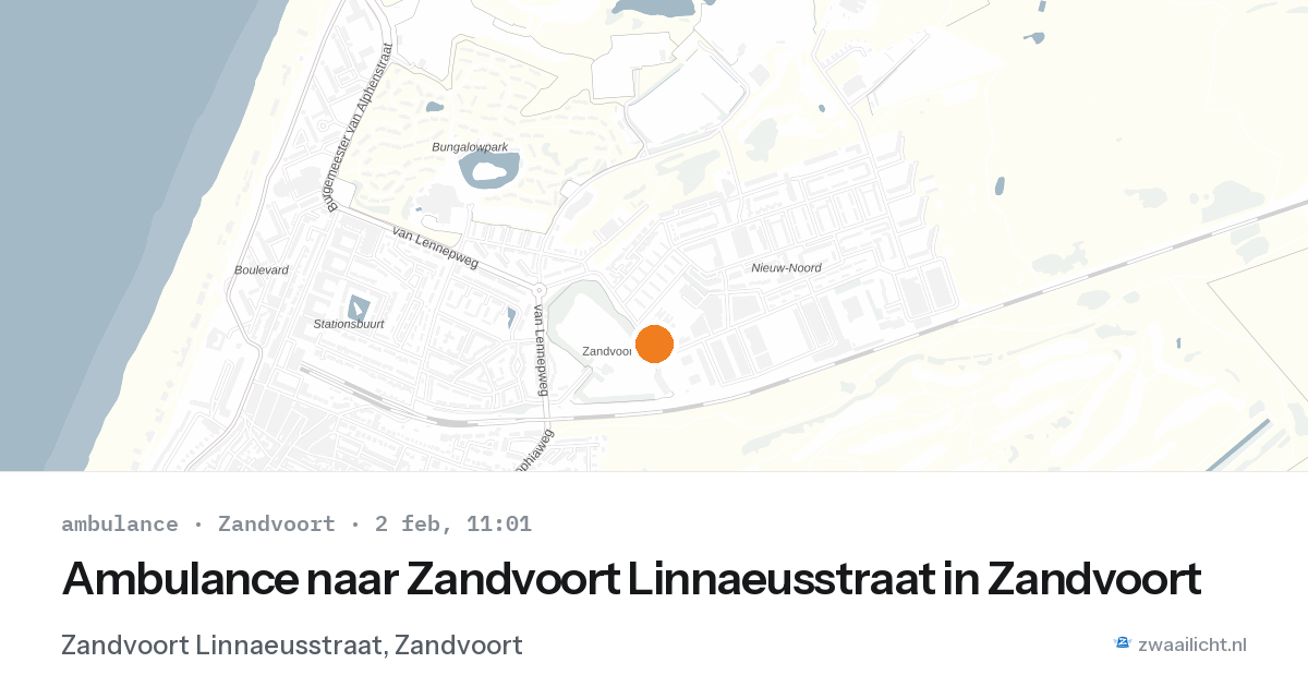 Ambulance naar Zandvoort Linnaeusstraat in Zandvoort — 2 feb 2026