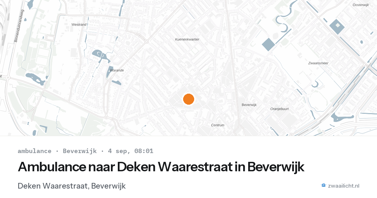 Ambulance naar Deken Waarestraat in Beverwijk — 4 sep 2026