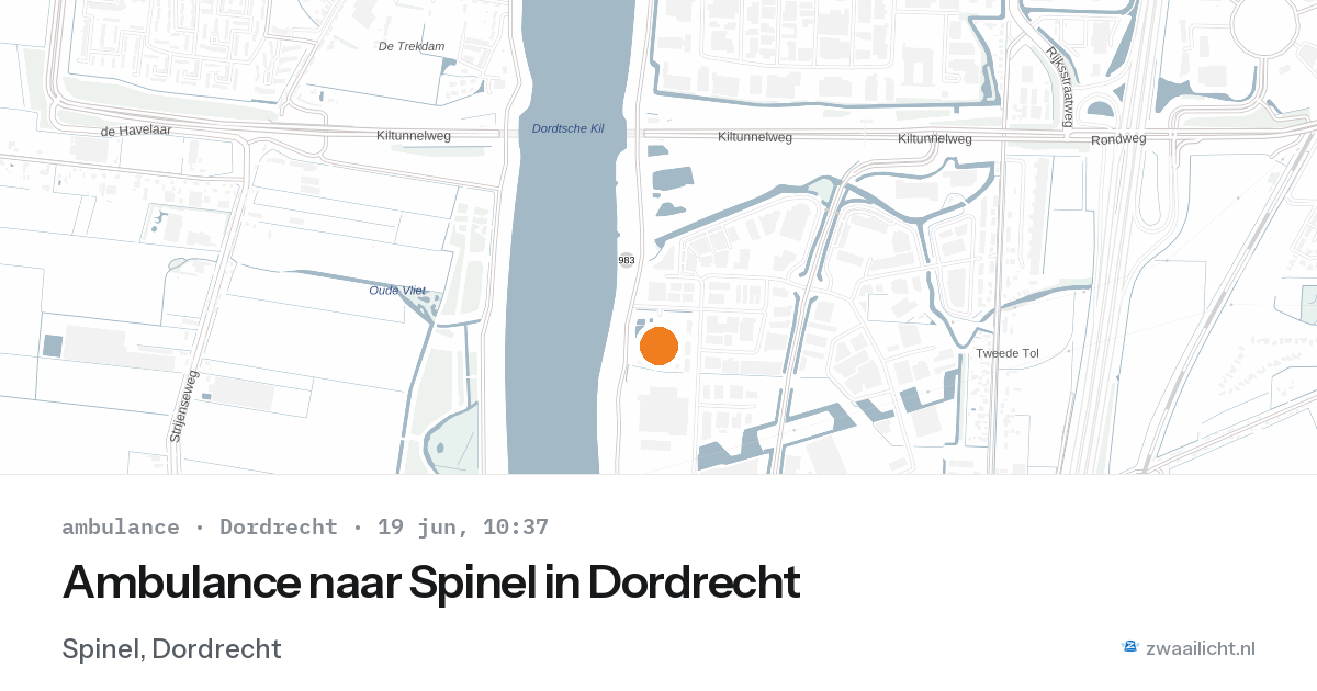 Ambulance naar Spinel in Dordrecht — 19 jun 2026