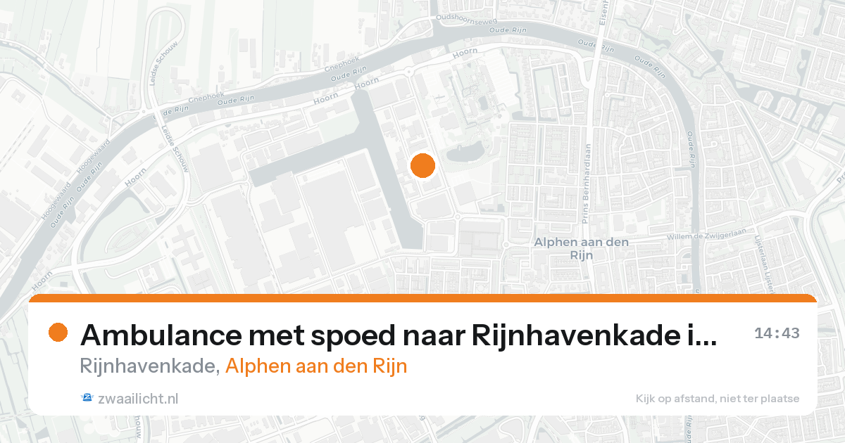 Ambulance met spoed naar Rijnhavenkade in Alphen aan den Rijn — 20 jun 2026