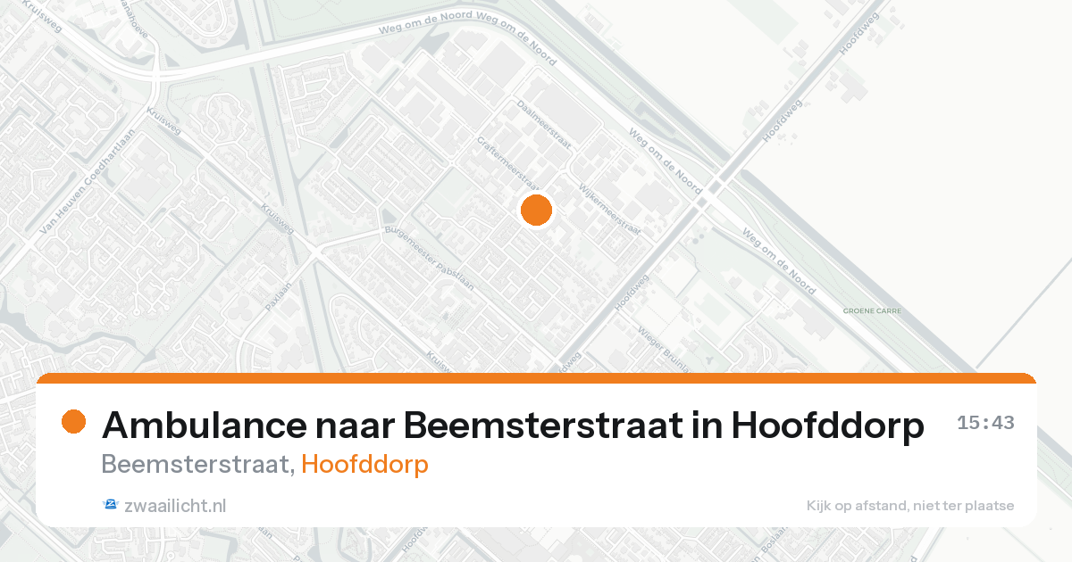 Ambulance naar Beemsterstraat in Hoofddorp — 17 aug 2026