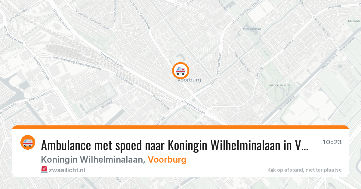 Ambulance met spoed naar Koningin Wilhelminalaan in Voorburg — 2 aug 2026
