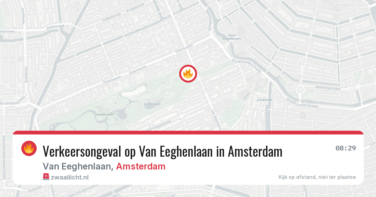 Verkeersongeval op Van Eeghenlaan in Amsterdam — 24 mrt 2026
