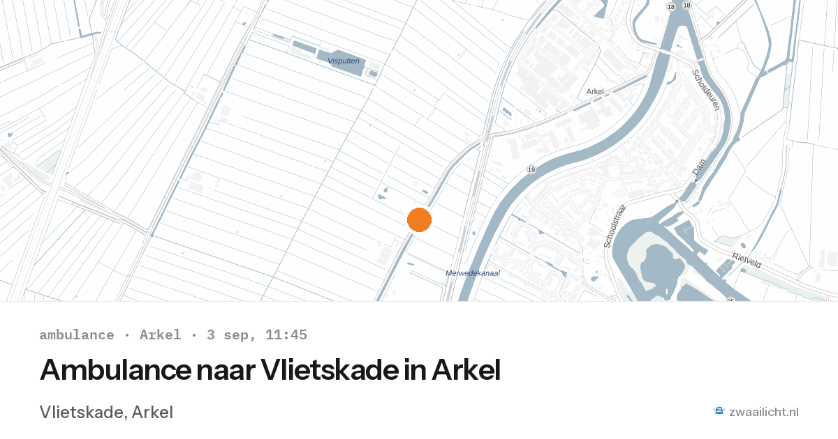 Ambulance naar Vlietskade in Arkel — 3 sep 2026