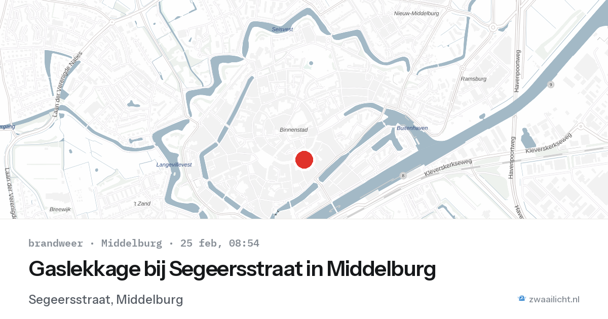 Gaslekkage bij Segeersstraat in Middelburg — 25 feb 2026