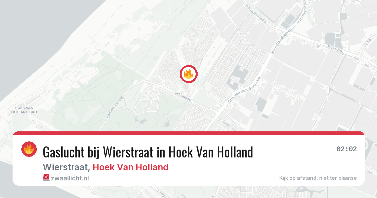 Gaslucht bij Wierstraat in Hoek Van Holland — 8 aug 2026
