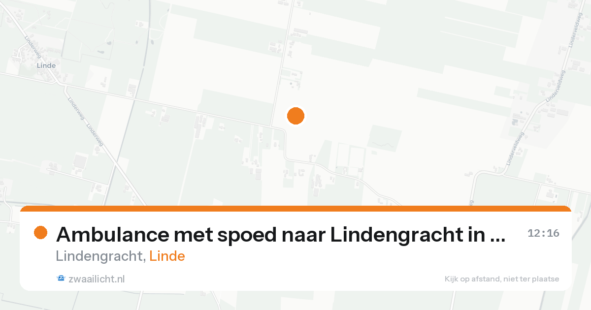 Ambulance met spoed naar Lindengracht in Linde — 11 aug 2026