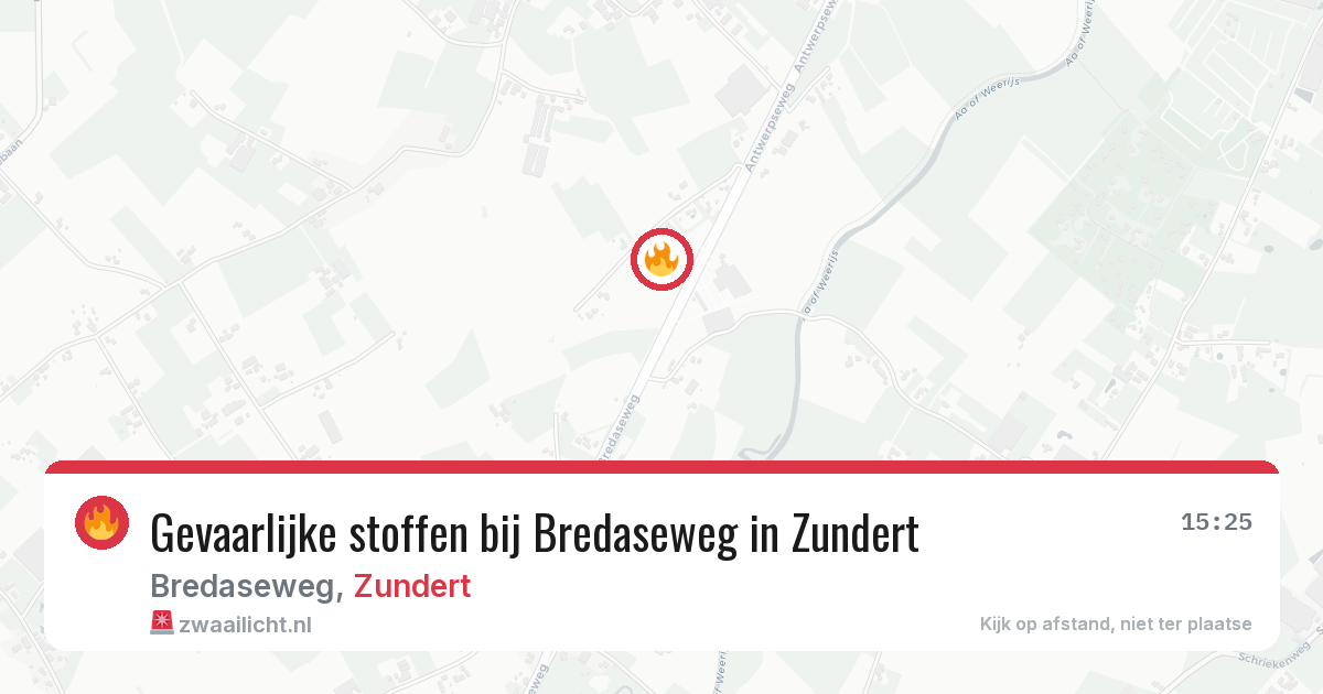 Gevaarlijke stoffen bij Bredaseweg in Zundert — 24 mrt 2026