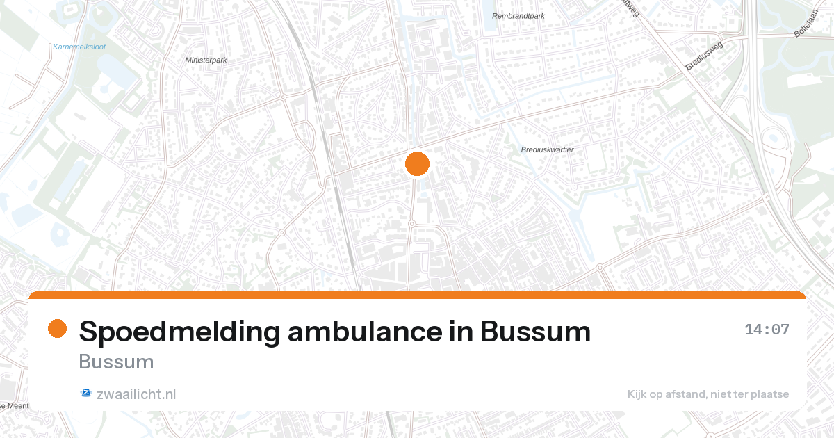 Spoedmelding ambulance in Bussum — 13 mei 2026