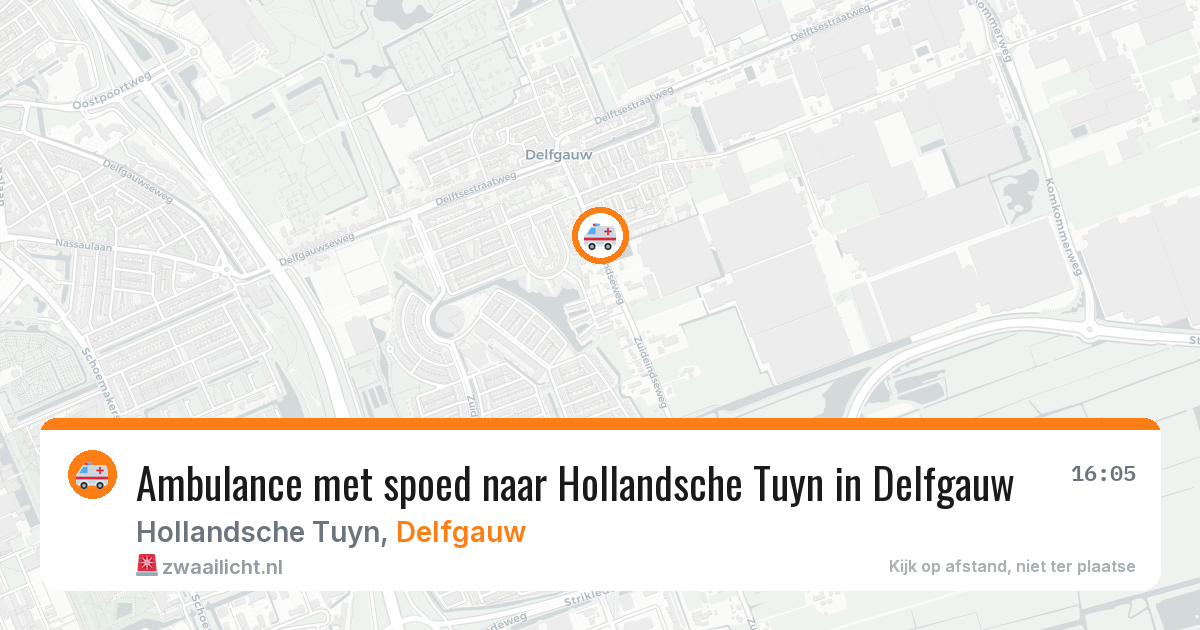 Ambulance met spoed naar Hollandsche Tuyn in Delfgauw — 25 jun 2026