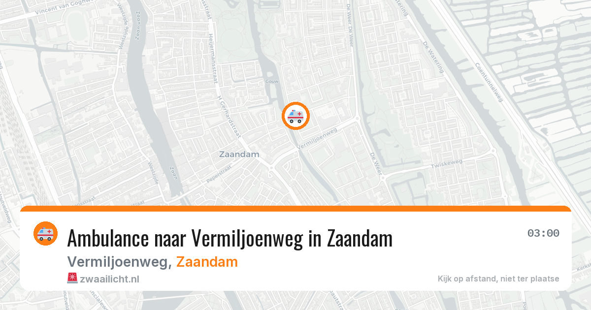 Ambulance naar Vermiljoenweg in Zaandam — 2 aug 2026