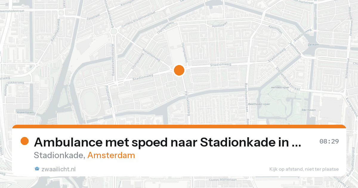 Ambulance met spoed naar Stadionkade in Amsterdam — 24 aug 2026