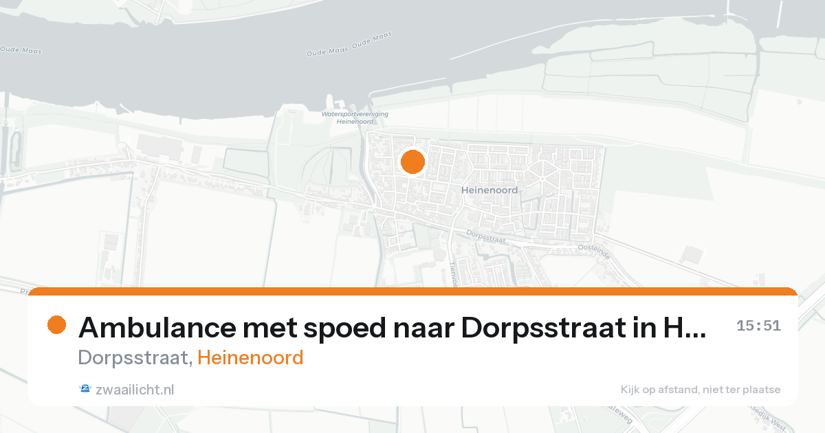 Ambulance met spoed naar Dorpsstraat in Heinenoord — 25 aug 2026