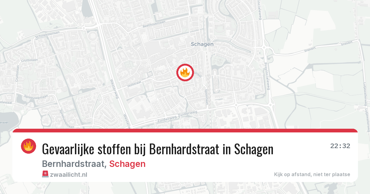Gevaarlijke stoffen bij Bernhardstraat in Schagen — 18 jul 2026