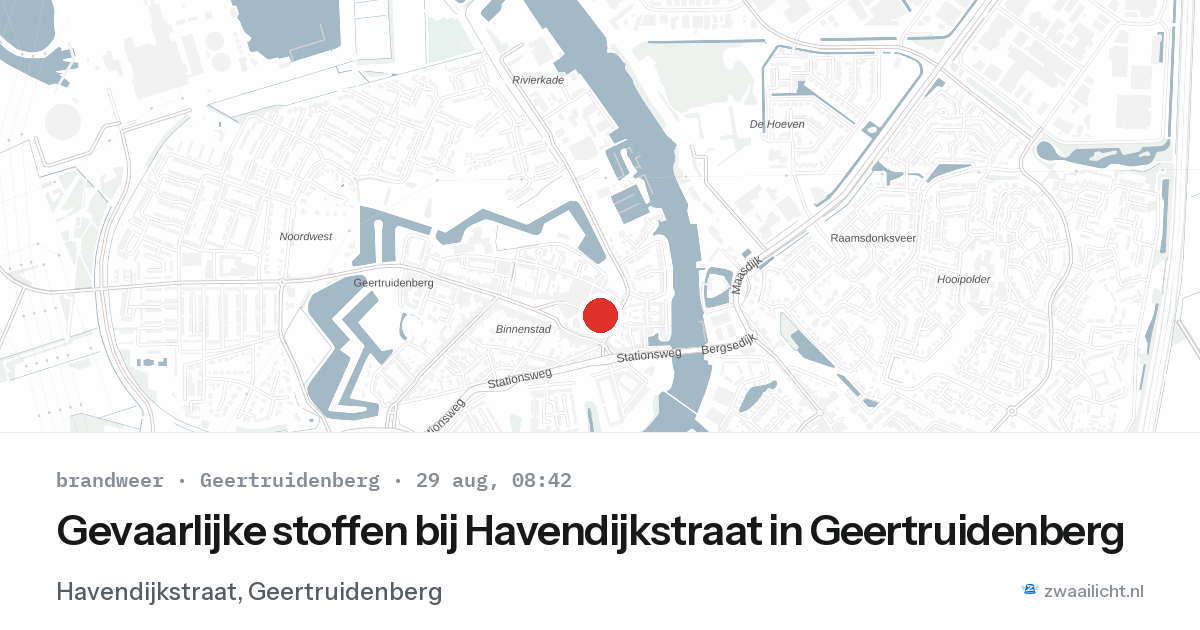 Gevaarlijke stoffen bij Havendijkstraat in Geertruidenberg — 29 aug 2026