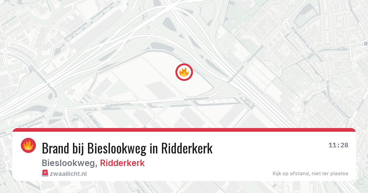 Brand bij Bieslookweg in Ridderkerk — 10 aug 2026