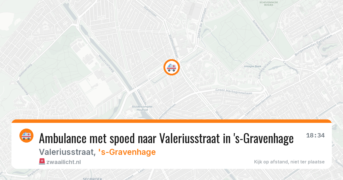 Ambulance met spoed naar Valeriusstraat in 's-Gravenhage — 25 mrt 2026