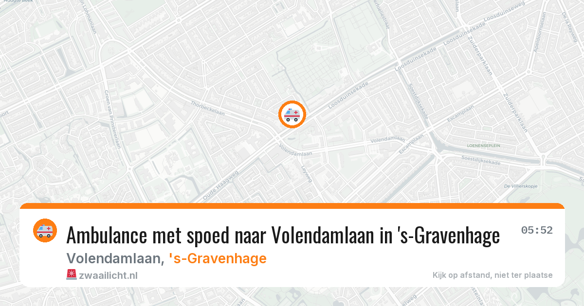 Ambulance met spoed naar Volendamlaan in 's-Gravenhage — 1 jul 2026