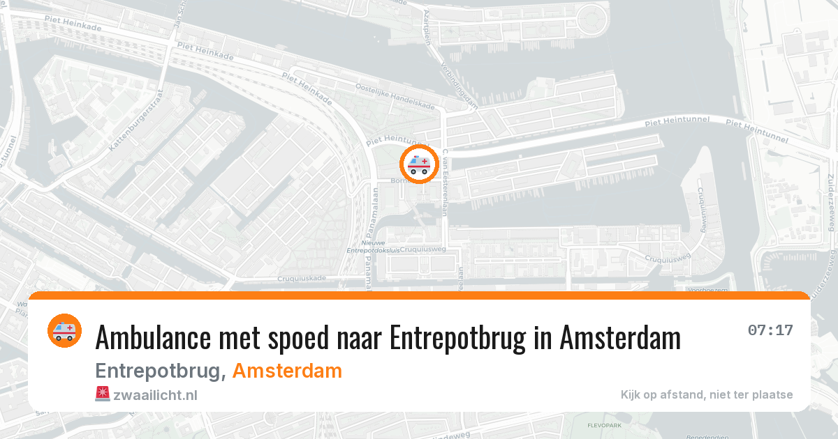 Ambulance met spoed naar Entrepotbrug in Amsterdam — 28 apr 2026