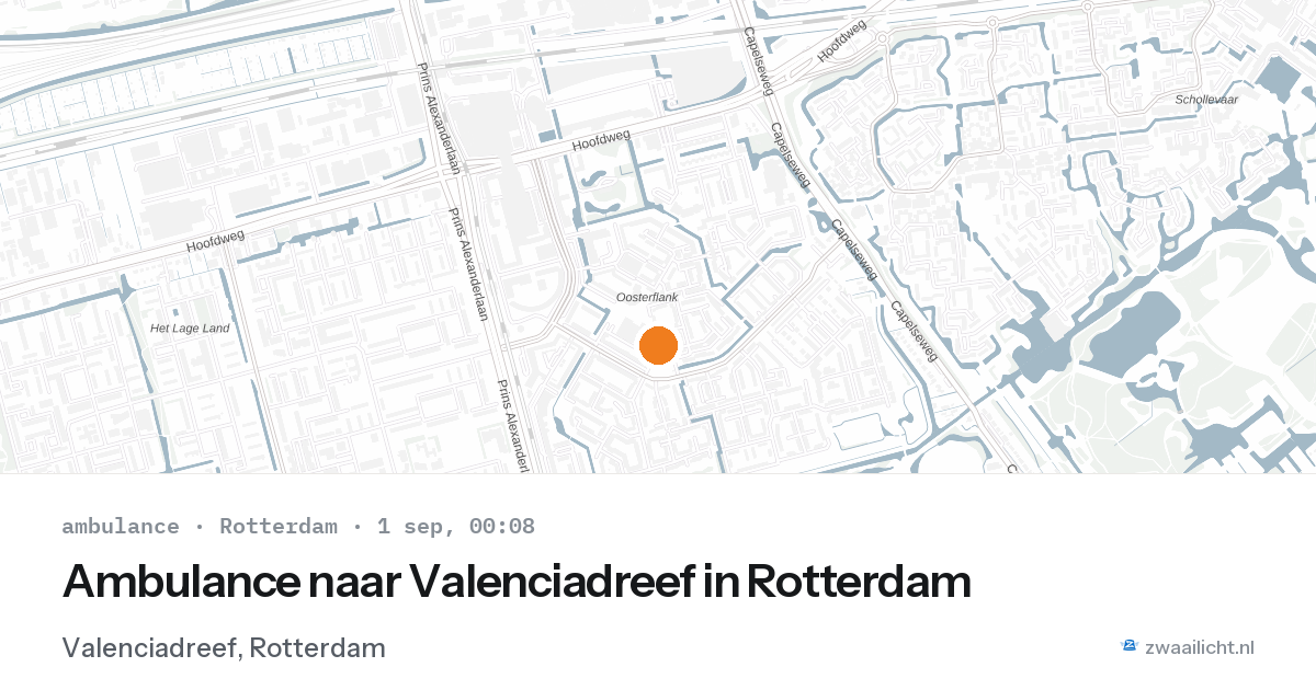 Ambulance naar Valenciadreef in Rotterdam — 31 aug 2026