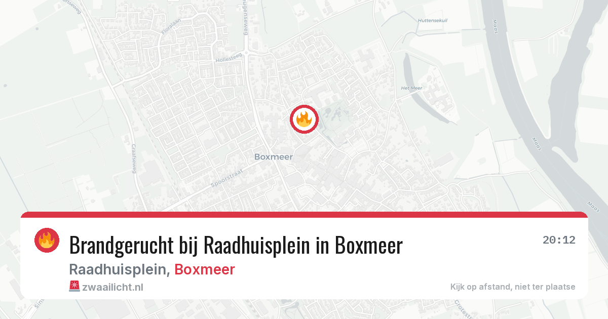 Brandgerucht bij Raadhuisplein in Boxmeer — 18 mei 2026