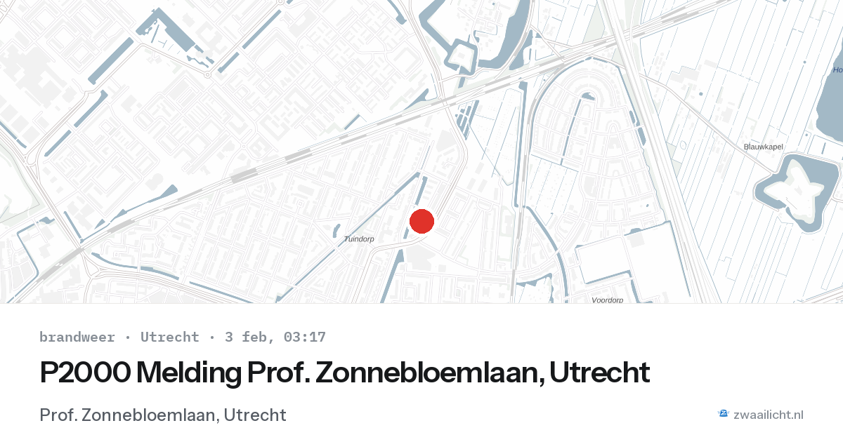 P2000 Melding Prof. Zonnebloemlaan, Utrecht — 3 feb 2026