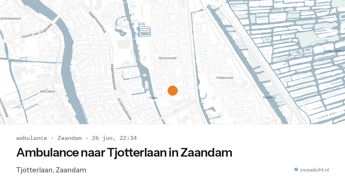 Ambulance naar Tjotterlaan in Zaandam — 26 jun 2026