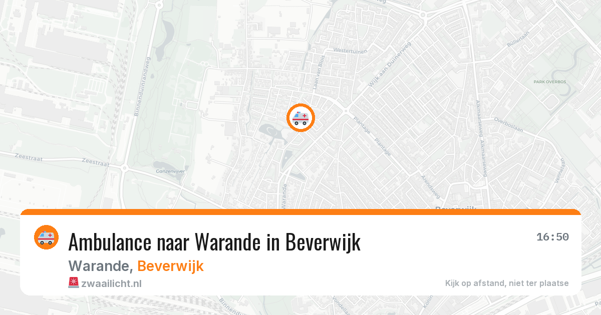 Ambulance naar Warande in Beverwijk — 10 aug 2026