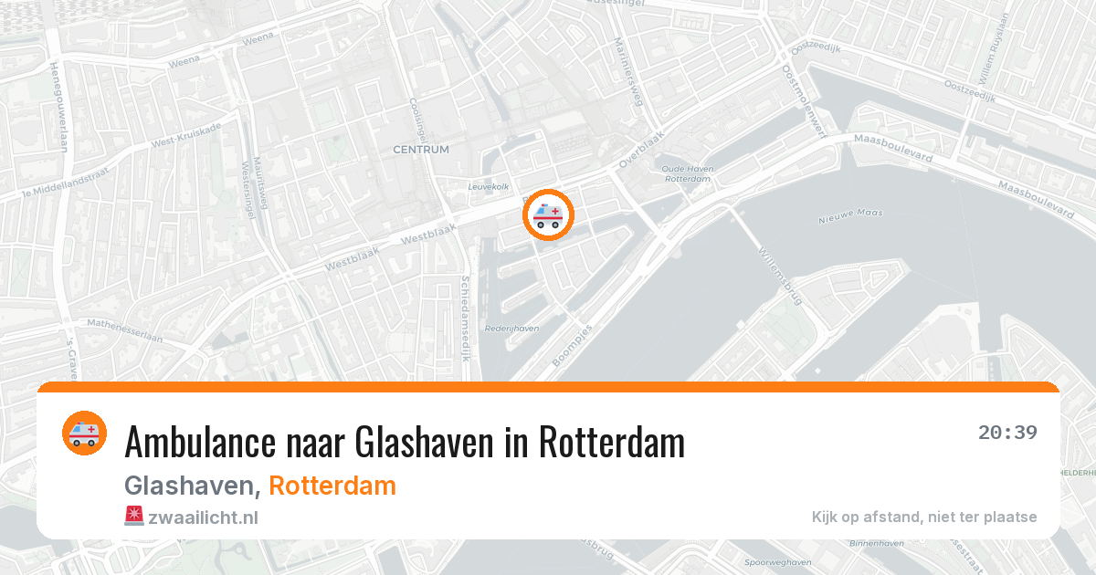 Ambulance naar Glashaven in Rotterdam — 26 mei 2026