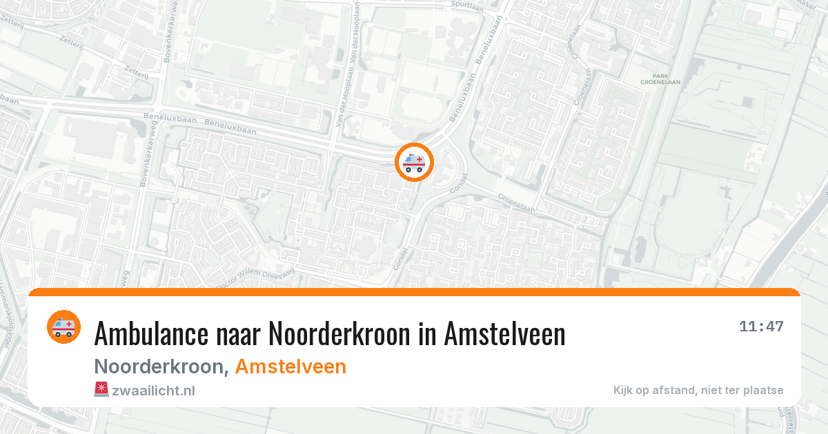 Ambulance naar Noorderkroon in Amstelveen — 31 mrt 2026