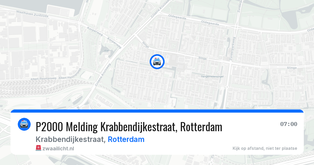 P2000 Melding Krabbendijkestraat, Rotterdam — 7 mei 2026